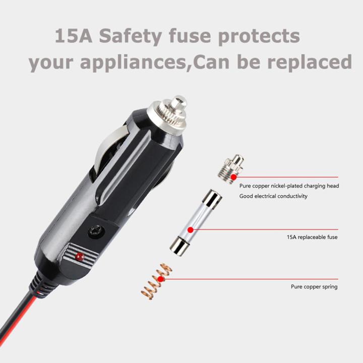 12V 24V 15A Heavy Duty Car Lighter Socket Male Female Extension Cord Supply Cable with Fused 3.7M