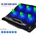Laptop Cooling Pad, 6 Fans LCD Screen Gaming Laptop Cooler - 6 Gear Strong Wind Speed Designed, Dual USB Ports, Adjustable Mount Stand. 