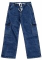 Blue Random Wash Cargo Baggy Jeans for Men. 