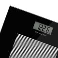 COBY Black Digital Glass Bathroom Scale with Weight Comparison Blue LCD Display. 