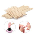 100pcs Wooden Cuticle Pusher Remover Nail Art Design Orange Wood Sticks Tools MJ. 