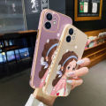 chenyyka For vivo Y20i Case Thin Side Edge Square New Design Phone Cases Cartoon Cute Girl Plating Pattern Silicone Casing Full Back Cover Camera Protection Shockproof Softcase. 