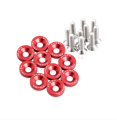 Motorcycle Fancy Bolts with Washer + Nuts10 Pcs Set / Universal Bike Chain Cover Bolts / Number Plate Bolts Set RED. 