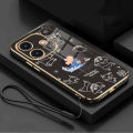 realme Note 60 note60 50 Glossy Leisure Crayon Shin-chan Casing Square Edges Plating Back TPU Soft Case Cover. 