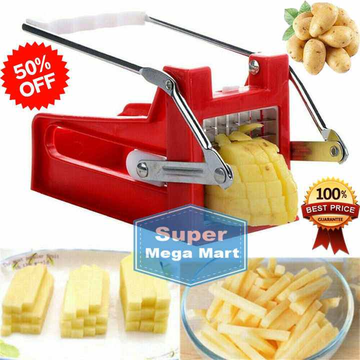 Potato Chips Cutter Chipper Vegetable French Fries Maker Interchangeable Double Blade 25 & 49 Slicer