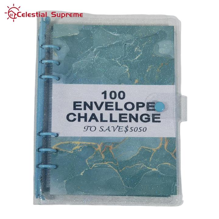Diary Notebook Waterproof Money Saving Binder Book with Cash Envelopes Notebook for Money Saving Challenge