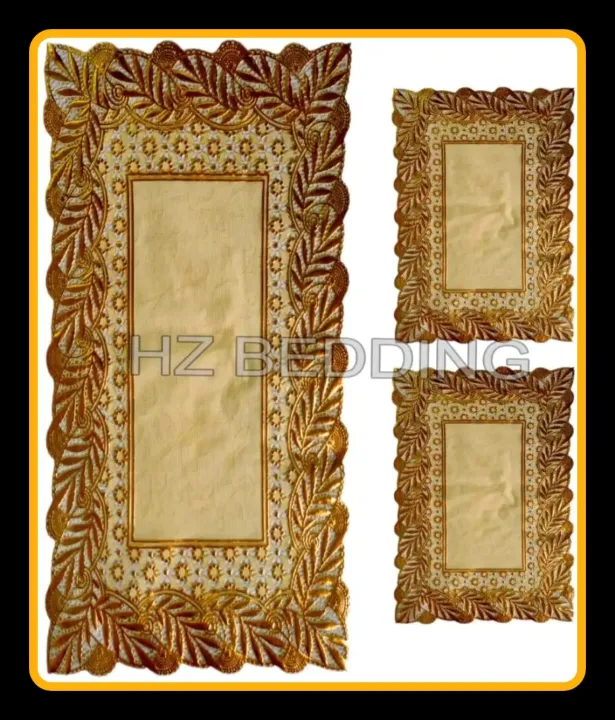 Product%20details%20of%203pcs%20center%20table%20dressing%20table%20mat%20side%20Table%20Mat%20Golden%20Large%20pcs%20size(15%C3%9736)%20And%20small%202pcs%20size(12%C3%9718)%20Inches%20material%20vinyl%20soft%20plastic%20Premium%20Size%201%20Large%20width%2015"%20x%20length%2036"2%20Small%20width%2012"%20x%20length%2018"Material%20:%20PVCFeatur%20-%20Image%205