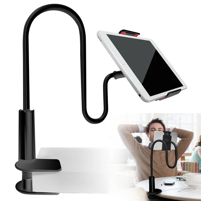 Mobile & Tablet Holder with 360 Rotation, Mobile Stand with Anti-Slip Silicone Pads & Fully Flexible Gooseneck Arm & for Bed, Table,  for All Tablet/Smartphones 4 to 10.4 Inches