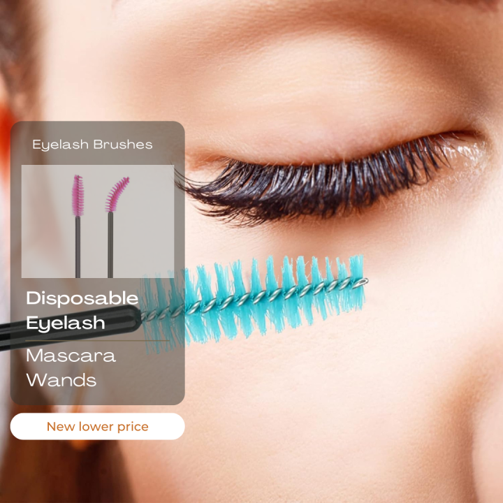 Disposable Eyelash Brushes, Adjustable Mascara Wands Makeup Applicator, Eyelash Spoolies Brushes for Eyelash Extensions and Eyebrows