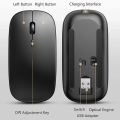 Wireless Mouse Slim Rechargeable Silent Bluetooth-compatible Mouse Two Mode Computer Mice (BT 5.1 + 2.4G) for Laptop Desktop. 