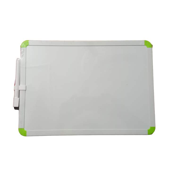Magnetic Double sided White Board Dry Erase Board, 25 x 35 cm, White Frame with Board Marker, Light Weight high Quality