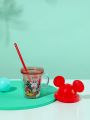 Mickey Mouse Plastic Tumbler with Lid and Straw - Double Wall Vacuum Insulated Reusable Cup for Cold and Hot Drinks - Perfect for Home, Office, and Parties. 