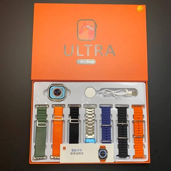 I20 ULTRA T10 ULTRA T900 ULTRA Y60 ULTRA Y20 ULTRA  Y80 Ultra H20 Ultra S100 Ultra, I20 Ultra , 7 in 1 Smart Watch 2.02 inch high-definition large screen high configuration version strap + Airpods combination+case