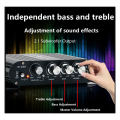 ST-838 HIFI Amplifier 2.1 Channel Car MP3 Mini Amp AUX Input High and Low Bass Adjustment Super Bass 20Wx2+40W Amplifier Easy to Use. 