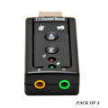 Pack Of 3 Mini External USB Sound Card 7.1 CH 3D Audio Adapter With 3.5mm Headset Jack For PC And Notebook. 