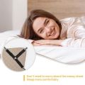 Bed Sheet Holder Strap Adjustable Elastic Fasteners with Iron Clips,Bedsheet Holder for Fitted Sheets,Easy Install. 