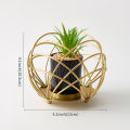 MULTIPURPOSE SPHERICAL GOLDEN METAL ROOM DECORATION ITEM WITH ARTIFICIAL FLOWER SUCCULENT PLANTER POT STAND. 