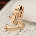 2pcs Nail Rings for Girls Women Fashion Bowknot DIY Nail Art Decoration Charm Crown Flower Crystal Finger Nail Rings Nail Ring Set Valentines Day Gift for Lover Valentine Gift. 