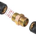 Pressure Washer Pipe Extension Connector For M22-15mm Pipe - Brass Hose Joiner For 2 Pressure Pipes. 