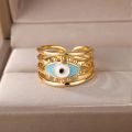 Evil Eye Rings For Women Stainless Steel Turkish Eye Ring Wedding Gothic Aesthetic Jewelry Sets anillos bague bijoux Moonlight Shines. 