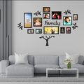 ZF 3D Wooden Wall Family Tree With Picture Large Size 10-12 Frames, Wooden Family Tree Photos Frame, Modern Ghar Ka  decor. 