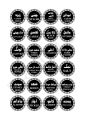 Spice Jar Labels urdu and english sticker- spices list pack of 35 - cut 1.5 inch size- round - full black color label with white text. 