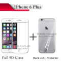 Apple iPhone 6 Plus White Full 9D|5D|6D|10D|11D|21D Tempered Glass Screen Protector Full Glue Edge To Edge + Back Clear Jelly Protector Soft Film Protection For iPhone 6+. 