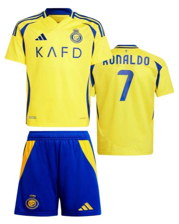 Ronaldo alnssr yellow football soccer  Full Kit For Kids