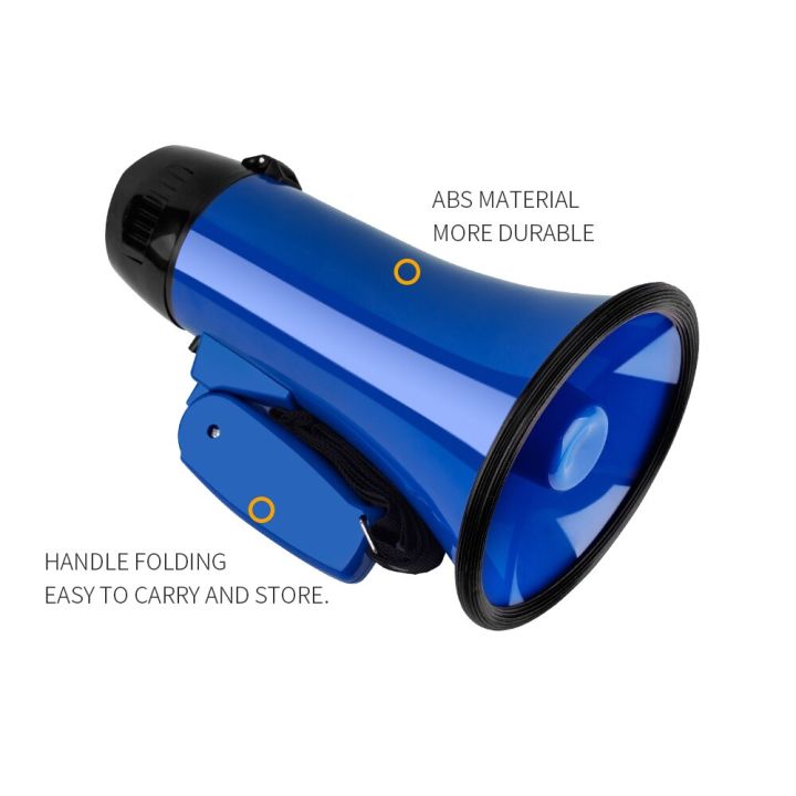 Portable%20Megaphone%2020%20Watt%20Power%20Megaphone%20Speaker%20Bullhorn%20Voice%20And%20Siren/Alarm%20Modes%20Loudspeaker%20megaPhone-Adjustable%20Volume-Lightweight%20Bull%20Horn%20for%20Cheerleading%20-%20Image%204