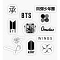 BTS LOVE YOURSELF Bangtan Boys Members Print Wall Sticker Room Decor 10 Stickers. 