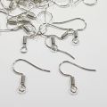 Earring Hooks Base For Jewellery Making Silver (50 Pairs). 