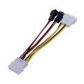 1pcs/lot Computer Cooling Fan Power Cables 4Pin Molex To 3Pin Fan Power Cable Adapter Connector 12v*2/5v*2 for CPU PC Case Fan. 