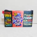 Quotes and Floral Patterns Flat pouches for GIRLS - Digitally Printed Pencil Cases for boys and girls. 