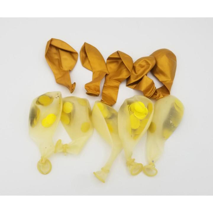 5 GOLDEN BALLOON AND 5 CONFETTI FILLED BALLOONS ( PACK OF 10 LATEX BALLOONS )