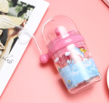 Kids Dolphin Top Waterfall Water Bottle| With Straw Cartoon Kids Water Spray Cup Sippy Cups Learner Cup Whale Baby Feeding with Straw Outdoor| Portable Leak Proof Straw Water Bottle (Mix/Random Color). 