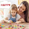 Wooden Alphabet |  Puzzles & Numbers Count Board, Colorful ABC Uppercase Letters/Numbers/Shapes for Kids Toddlers Preschool Early Learning Educational Toys. 