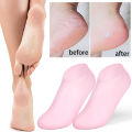 Silicone Gel Heel Pad Socks For Pain Relief And Anti Crack Heels. 