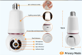 V380 Pro Indoor Bulb PTZ 2MP Wireless Light Bulb Camera For Home Safety, Featuring Motion Tracking, 355 Degree Pan Tilt, Two-way Call Audio And Alarm, With Automatic Tracking, Full-color Night Vision, And Two-way Audio To Ensure Your Home Safety. 