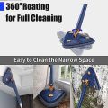 360° Rotatable Adjustable Triangle Multifunctional Cleaning Mop Triangle Mop with Stainless Steel Long Handle Push-Pull Squeezing Cleaning Mop Dry & Wet Mop for Floor Windows Ceiling.. 