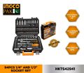 INGCO 94pcs 1/4" and 1/2" Socket set with BMC Box. 