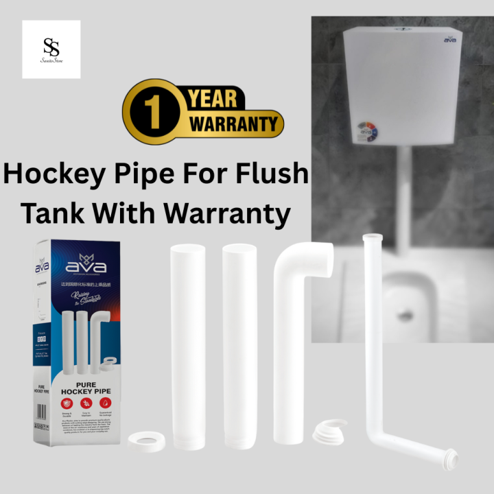 AVA 3 Piece Plastic Hockey Pipe for Toilet Flush Tank (Pipe) to WC Connection–Leakproof High Pressure Plastic Pipe Fitting – Bathroom Fitting Pipe Sanitary Bathroom Flush Pipe – Flush Tank Accessories Toilet Hockey Pipe with 1 Year Warranty | Sanitostore