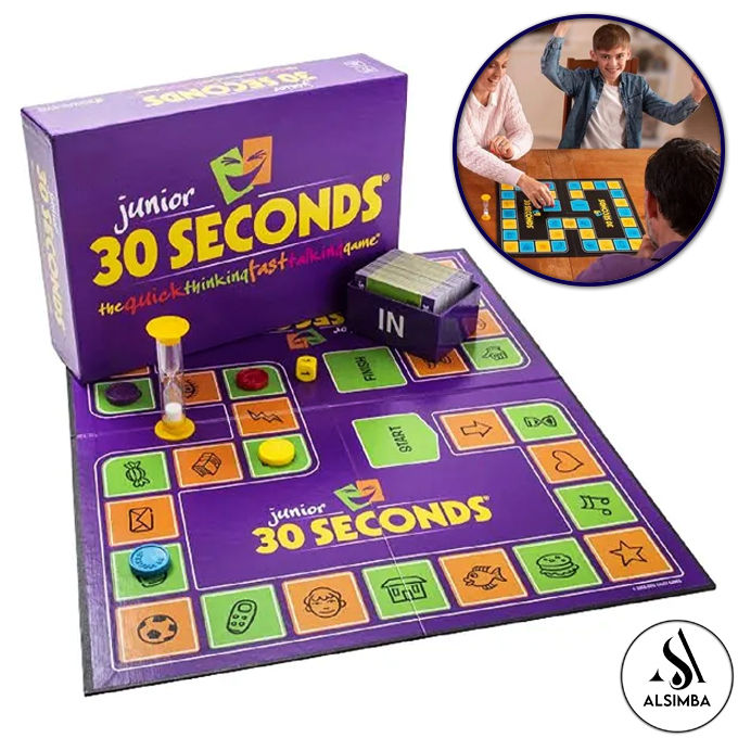 30 Seconds Board Game Junior Edition Quick Thinking and Fast Talking Junior 30 Seconds Fun Board Game for Kids Family Game and Best For Birthday Gift - Purple