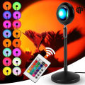 Sunset Lamp / Lamps 16 colours RGB Projector / Projection Light 360 degree Rotatable USB with Remote Control | Night Light / Best for Gift | Home Decor | Mobile Photography Backgrounds Accessories Lighting Kit Wallpaper. 