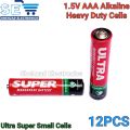 12PCS Ultra Super AAA 1.5V Alkaline Batteries with Manganese Power Cells. 