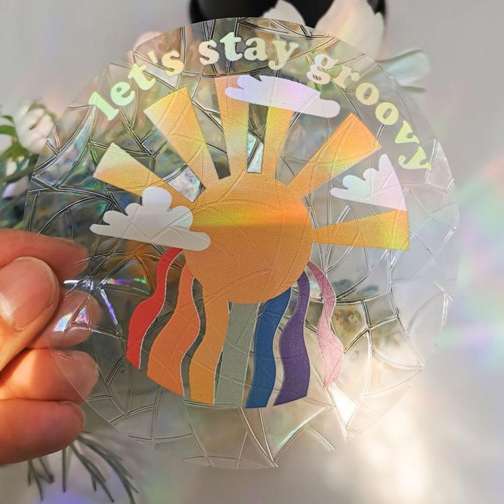 Window Decal Removable Static Cartoon Sun Catcher Window Sticker