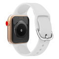 Applicable apple watch1234 Apple watch watchband iwatch Modified Solid Color Silicone Watch Buckle Strap. 