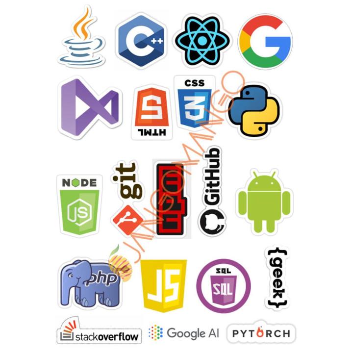 10 Pcs Programming Languages 9.0 New Logo Stickers Pack For Laptop, Desk Notebook Mobile covers DIY Stickers - JangoMango Store