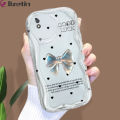 Jizetin for Redmi 9A Back Cover Luck Butterfly Bow Cream Wavy Edge Soft Silicone Phone Case. 