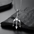 Aquaman Trident Fashion Jewelry Silver Stainless Steel Necklace Men Women. 