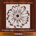 Gerbera Daisy Flowers Reusable Stencil For Canvas And Wall Painting. 